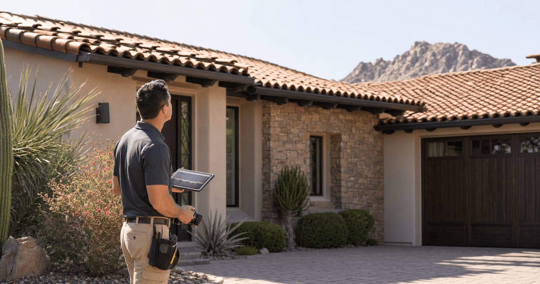 Roof inspection at a Tempe-area home.